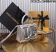 Dolce & Gabbana Silver Small Leather Top Handle Bag 17.5x13.5x6.5cm - 4
