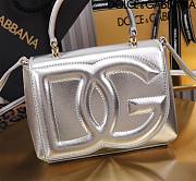 Dolce & Gabbana Silver Small Leather Top Handle Bag 17.5x13.5x6.5cm - 2
