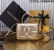 Dolce & Gabbana Gold Small Leather Top Handle Bag 17.5x13.5x6.5cm - 1