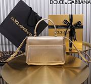 Dolce & Gabbana Gold Small Leather Top Handle Bag 17.5x13.5x6.5cm - 6