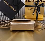 Dolce & Gabbana Gold Small Leather Top Handle Bag 17.5x13.5x6.5cm - 2