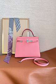 Hermes Kelly 25 Bag Pink Silver 25cm - 3