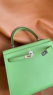 Hermes Kelly 25 Bag Green Silver 25cm - 3