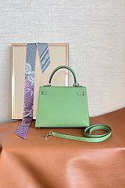 Hermes Kelly 25 Bag Green Silver 25cm - 2