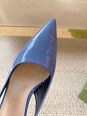 Gucci Signoria Slingback Pump Blue Patent Heel 10.5cm - 5