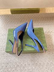 Gucci Signoria Slingback Pump Blue Patent Heel 10.5cm - 3