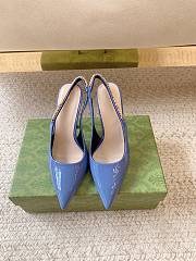 Gucci Signoria Slingback Pump Blue Patent Heel 10.5cm - 2