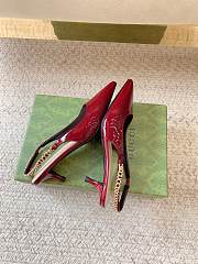 Gucci Signoria Slingback Pump Red Wine Patent Heel 4.5cm - 4