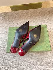 Gucci Signoria Slingback Pump Red Wine Patent Heel 4.5cm - 3