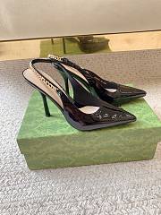 Gucci Signoria Slingback Pump Black Patent Heel 10.5cm - 1