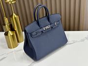 Hermes Birkin 25 Navy Blue Togo Silver Bag 25cm - 3