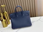 Hermes Birkin 25 Navy Blue Togo Silver Bag 25cm - 5