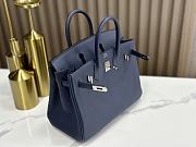 Hermes Birkin 25 Navy Blue Togo Silver Bag 25cm - 4