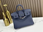 Hermes Birkin 25 Navy Blue Togo Silver Bag 25cm - 2