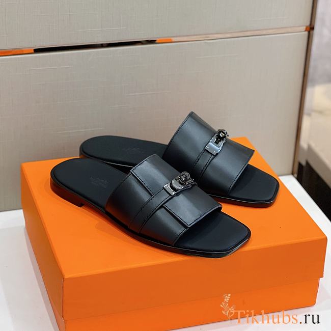 Hermes Gabriel Sandal Black - 1