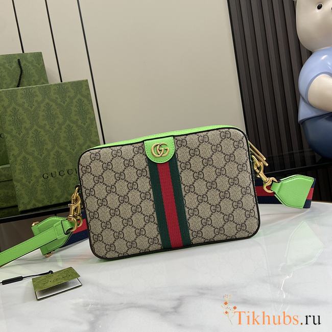 Gucci Small Ophidia GG Crossbody Bag Green 24x15x7cm - 1