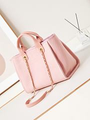 Chanel Shopping Tote Bag Canvas Light Pink 38cm - 4