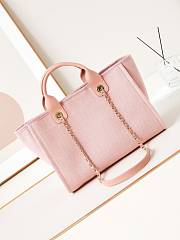 Chanel Shopping Tote Bag Canvas Light Pink 38cm - 3