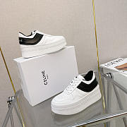 Celine Block Sneakers With Wedge Outsole In Calfskin White - 4