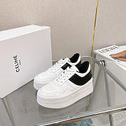 Celine Block Sneakers With Wedge Outsole In Calfskin White - 3