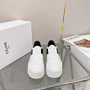 Celine Block Sneakers With Wedge Outsole In Calfskin White - 5