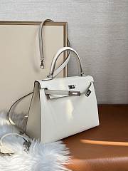 Hermes Kelly 25 White Epsom Silver Bag 25cm - 5