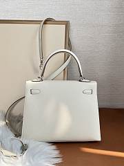 Hermes Kelly 25 White Epsom Silver Bag 25cm - 4