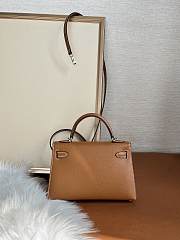 Hermes Mini Kelly Brown Silver Epsom 19cm - 6