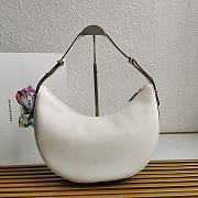 Prada Arqué Large Leather Shoulder Bag White 35x22.5x8cm - 2