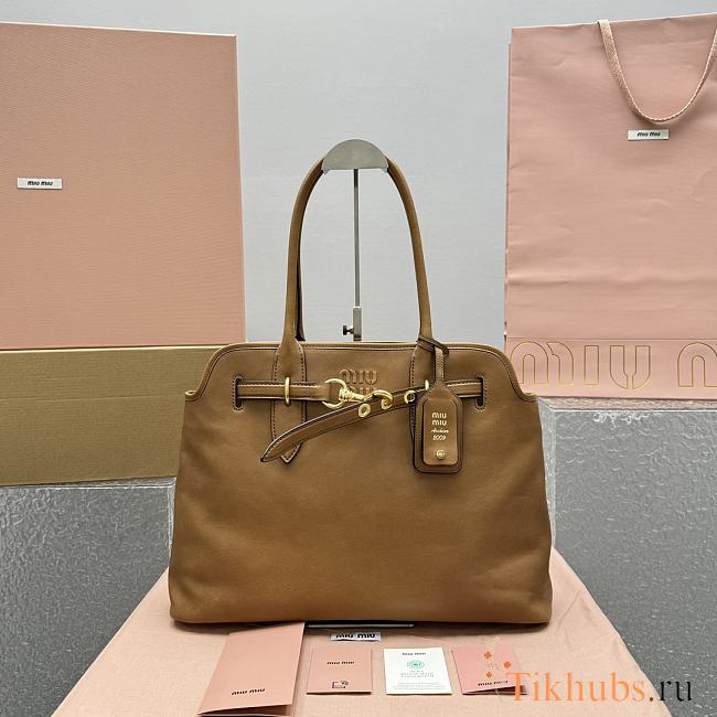 Miu Miu Aventure Nappa Leather Brown Bag 40x31x13cm - 1