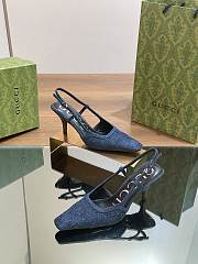 Gucci GG Denim Slingback Heel 7.5cm - 4