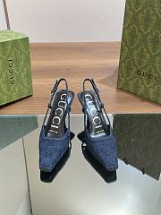 Gucci GG Denim Slingback Heel 7.5cm - 2