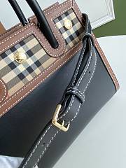 Burberry Vintage Check Small Canvas Black Brown 26x13.5x20cm - 6