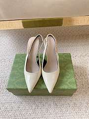 Gucci Signoria Slingback Pump White Patent Heel 10.5cm - 2