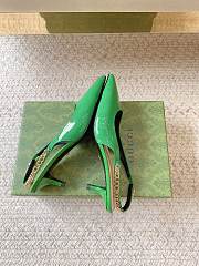 Gucci Signoria Slingback Pump Green Patent Heel 4.5cm - 5