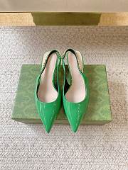 Gucci Signoria Slingback Pump Green Patent Heel 4.5cm - 4