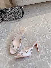 Christian Louboutin Degraqueen 85mm Mules Sandals Satin White - 1