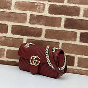 Gucci GG Marmont Mini Shoulder Bag Red Wine 22x13x6cm - 4