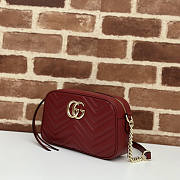 Gucci GG Marmont Small Shoulder Bag Red Wine 24x13x7cm - 5