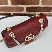 Gucci GG Marmont Small Shoulder Bag Red Wine 26x13x6cm - 5