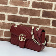 Gucci GG Marmont Small Shoulder Bag Red Wine 26x13x6cm - 3