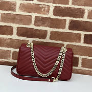 Gucci GG Marmont Small Shoulder Bag Red Wine 26x13x6cm - 2