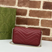 Gucci GG Marmont Super Mini Bag Red Wine 16.5x10x4.5cm - 4