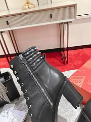 Christian Louboutin Black Leather Heel Combat Boots 7cm - 4