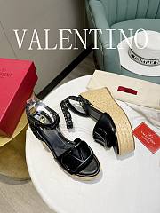 Valentino Garavani Black Vlogo Wedge Sandal 9cm - 2