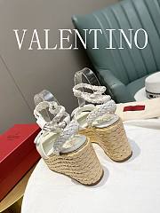 Valentino Garavani White Vlogo Wedge Sandal 9cm - 5