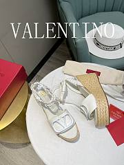 Valentino Garavani White Vlogo Wedge Sandal 9cm - 2