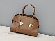 Ferragamo Brown Hug Leather Handbag 31.5x19x22cm - 1