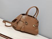 Ferragamo Brown Hug Leather Handbag 31.5x19x22cm - 5