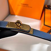 Hermes Kelly Belt in Blue Brighton 1.8cm - 5